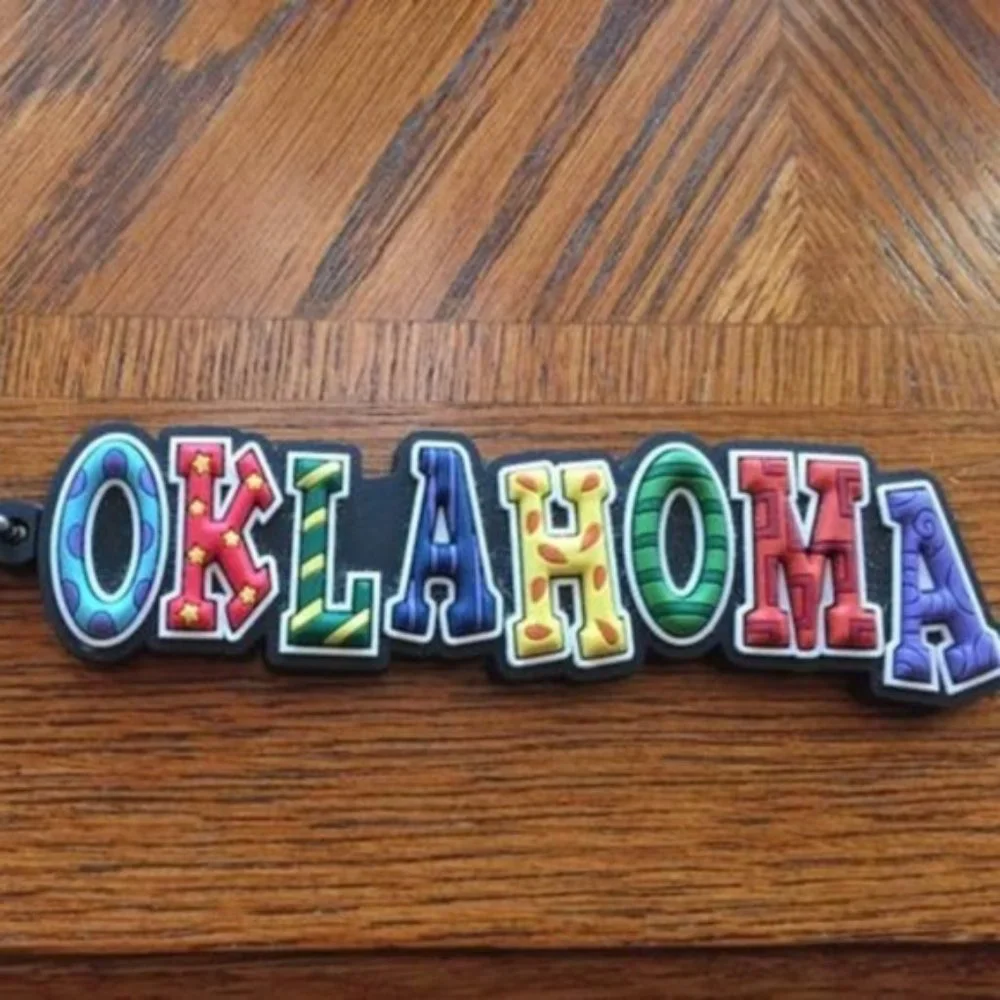 Colorful Oklahoma key chain